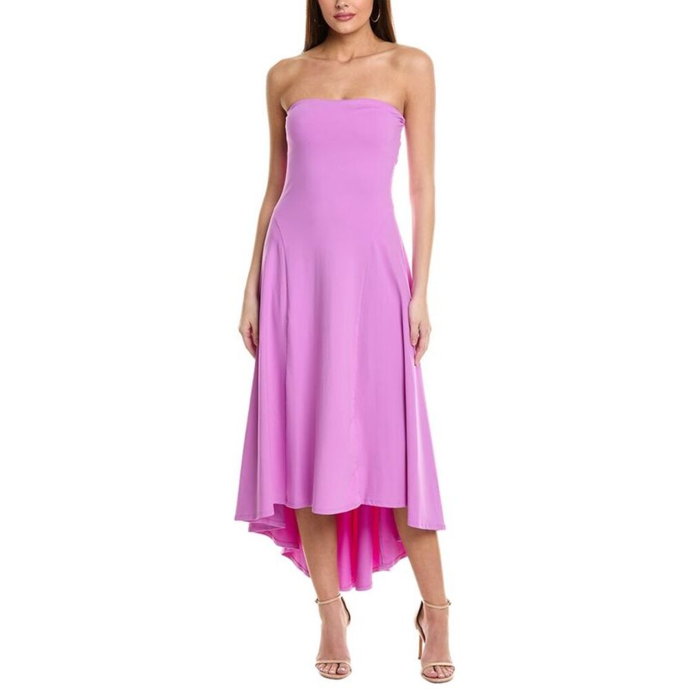 Susana Monaco Strapless High-Low Midi Dress in Lavender Pink